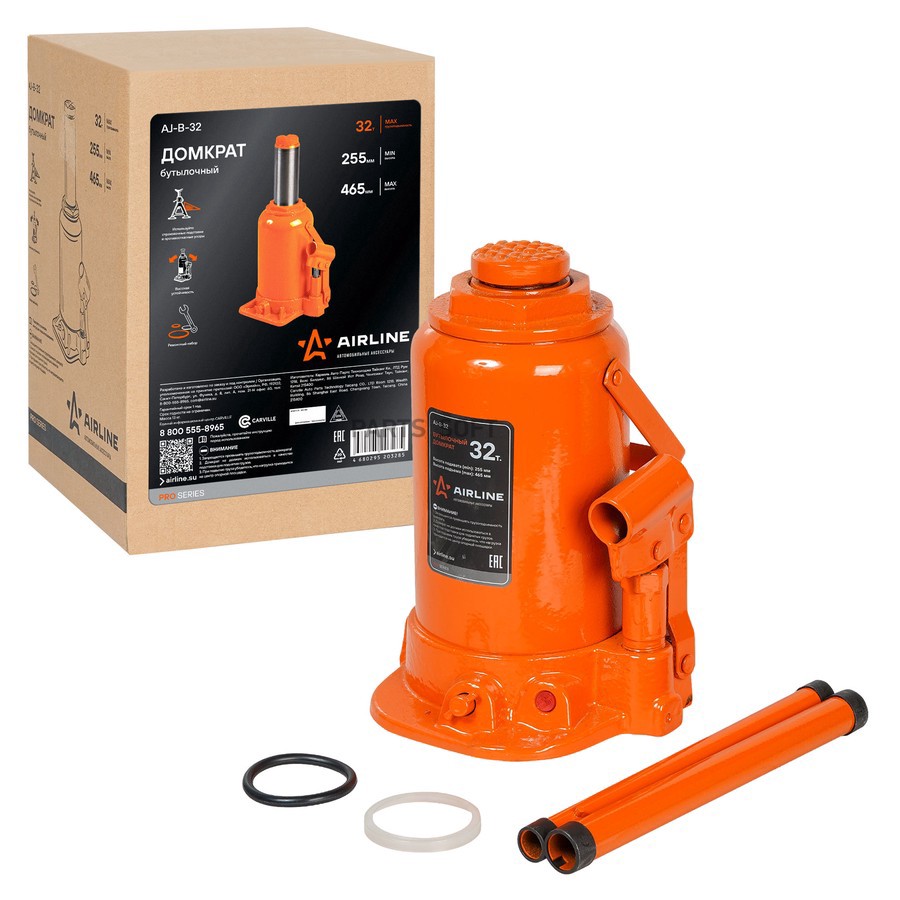 Домкрат бутылочный 32 т AIRLINE 255 - 465 мм - AIRLINE None None